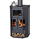 thumbnail of EEK A Kaminofen mit Backfach+Herdplatte Victoria Taro 2F Speckstein, schwarz – 9,51 kW