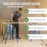 thumbnail of 2x Arbeitsbock 7-fach höhenverstellbar bis 400 kg Stahl verzinkt lackiert blau Klappbock Gerüstbock
