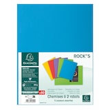 thumbnail of Exacompta - Réf. 216000E - Carton de 250 chemises rigides avec 2 rabats ROCK''S 210 g/m² - dim 24 x 32 cm pour format A4 - 5 couleurs