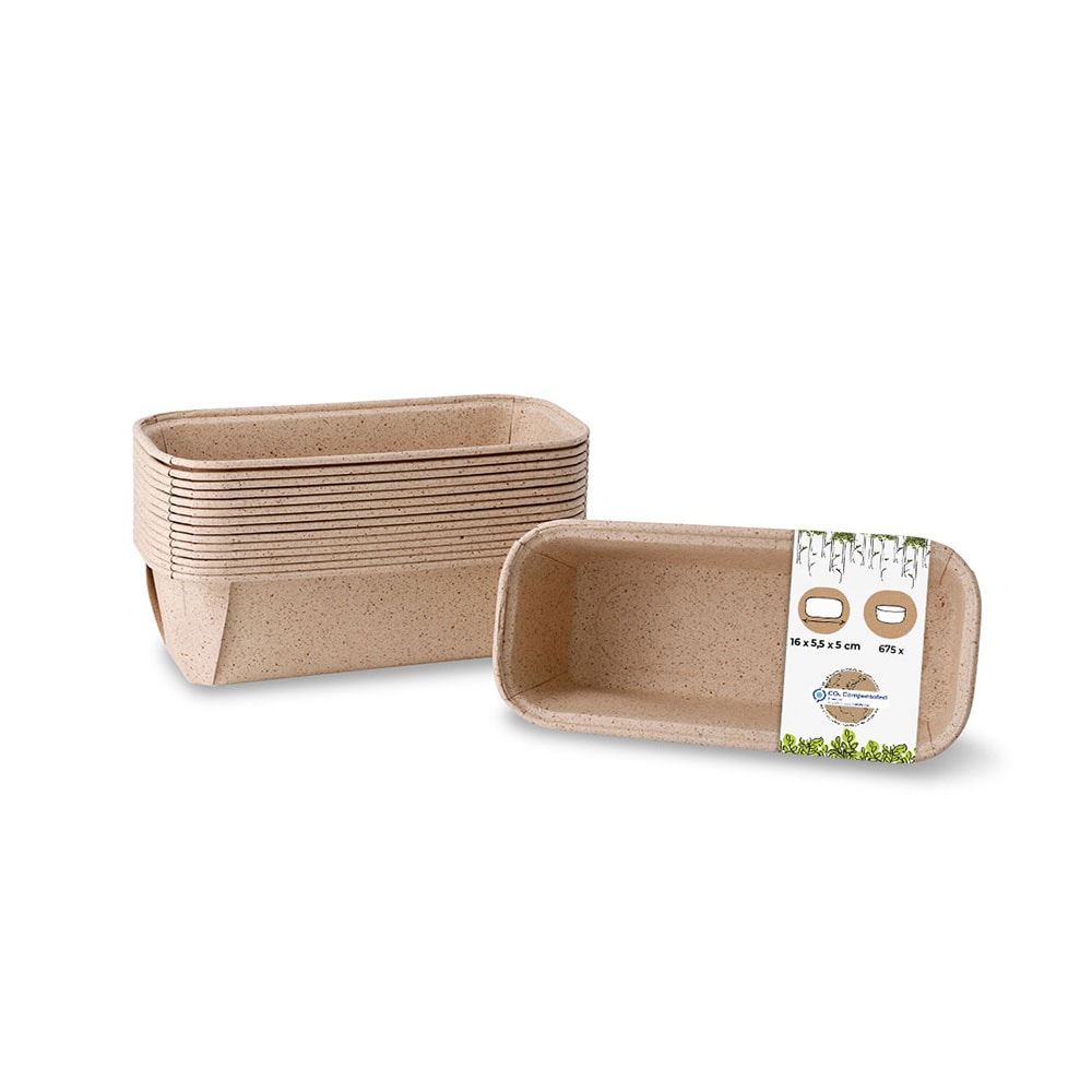 BIOZOYG 675 Stück Backform 16 x 5,5 x 5 cm Kakaopapier, Rechteckige Kastenformen - Kompostierbare Kuchenform, Backschale, biologisch abbaubar