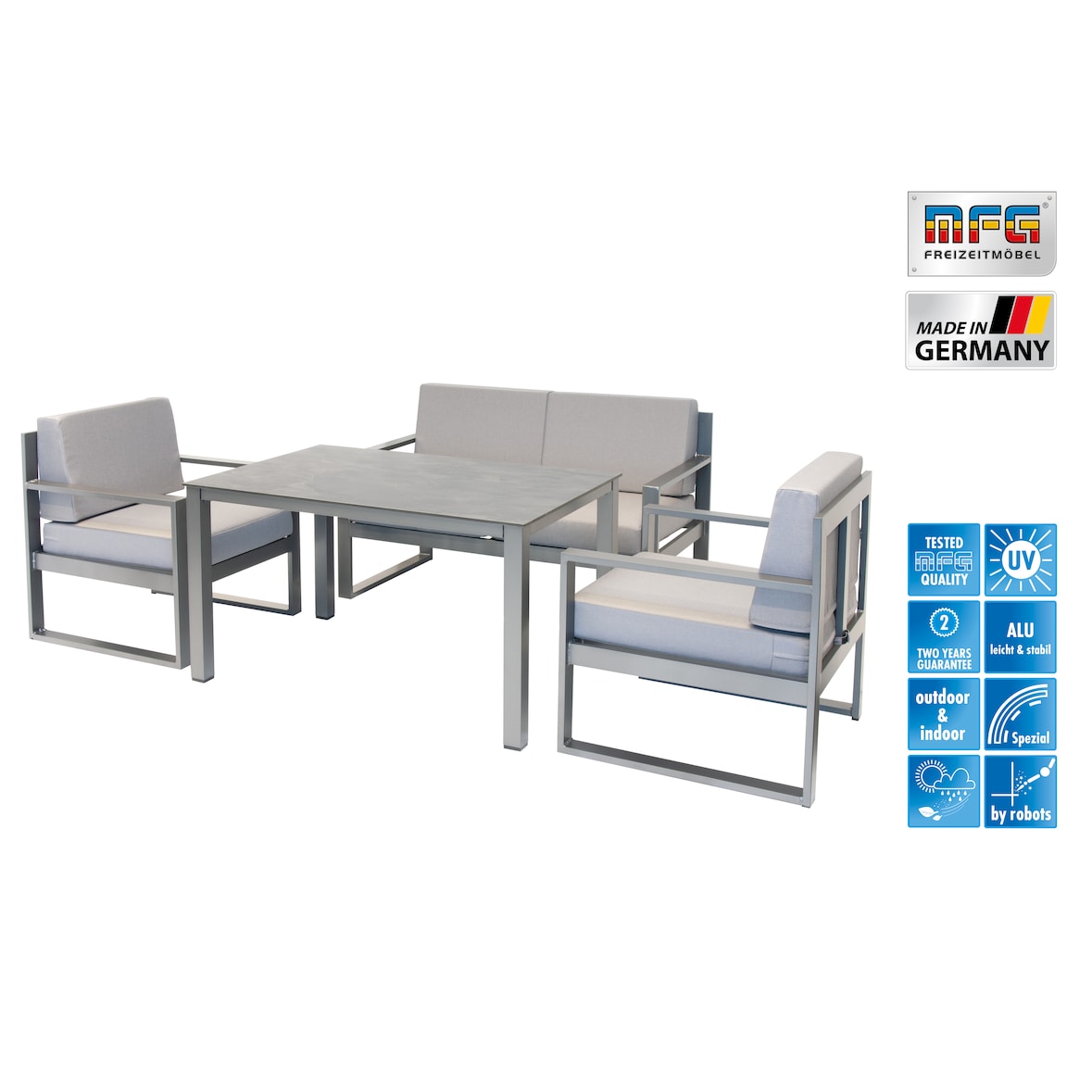 MFG Freizeitmöbel, "Alu Lounge-Set", "8-teilig", anthrazit