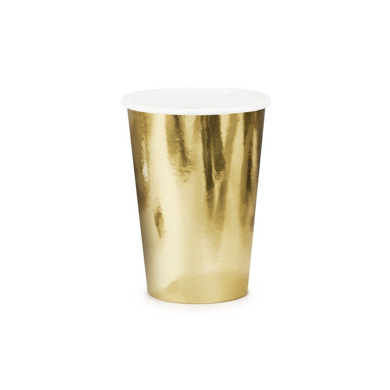 6 Becher Gold Folie