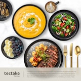 thumbnail of Juego de cocina para 6 personas con vajilla, ollas, etc., set de 45 piezas, negro