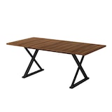 thumbnail of Merax Esstisch 180x90 cm, für 6–8 Personen, rechteckig, moderner Esszimmertisch mit Metallbeinen, Walnussoptik/Schwarz