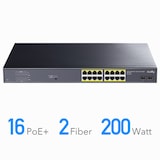 thumbnail of CUDY GS1020PS2 16-Port Gigabit PoE+ Switch 2 Gigabit SFP Ports 200W