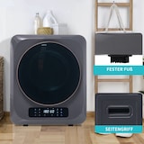 thumbnail of Wäschetrockner Wandmontage 3/4kg 850W mit UV-Desinfektion, 6 Programmen, Überhitzungsschutz – energieeffizient und leise, Grau