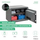 thumbnail of ARREGUI Print 140520 Caja fuerte de acero con apertura electronica mediante huella dactilar o con codigo|Caja de seguridad biometrica |25 x 35 x 25 cm