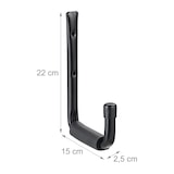 thumbnail of Relaxdays Wandhaken 6er Set, bis 40 kg, Haken Garage, Werkstatt, Keller, Stahl & Schaumstoff, Schwerlasthaken, schwarz