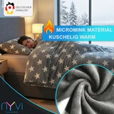 thumbnail of Winter Bettwäsche CozyStar Soft 2-teilig 1x Bettbezug 135x200 + 1x Kissenbezug 80x80 Sterne Petrol