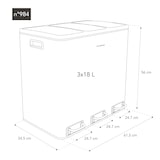 thumbnail of Les Collectors N°984 Tret-Abfalltrenner, Fassungsvermögen 54 L, Küche, Herausnehmbare Behälter, Recycling, Selektive Sortierung