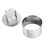 thumbnail of Gobel - Dessertringe, 4 Stück, Edelstahl - Stärke 6/10 - Ø 70 mm H 40 mm - mit Ausdrückhilfe - 813850