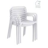 thumbnail of METRO PROFESSIONAL Cadeira de exterior empilhável Elaria, com braços, plástico, branco
