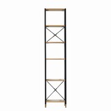 thumbnail of Möbilia Regal-Set | 3 breite Regale, 1 schmales Regal, 6 Schubladen | MDF mit Akazie-Dekor, Gestell Metall | natur-schwarz | 12020072 | Serie REGAL