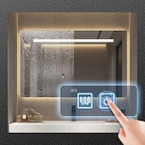 thumbnail of Wandhängendes Badezimmermöbel-Set mit Sinterstein-Waschbecken, Spiegel, Unterschrank, Ablageboard und Ablaufgarnitur 140×55 cm【YT3256-140】