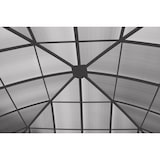 thumbnail of Kuppeldachpavillon mit Stegplatten 3,65x3,65 m,  Gestell anthrazit, Seitenteile Fb. lichtgrau