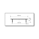 thumbnail of Belüftungsgitter b 80mm x L 800mm Aluminium Stegblech Lüftungsgitter Schwarz