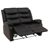 thumbnail of 2-zits bioscoopfauteuil HWC-O62, relaxfauteuil TV-fauteuil met armleuning, relaxfunctie kunstleder ~ zwart