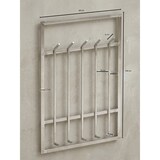 thumbnail of Wandgarderobe Metall Silber 60x100x7,5 cm Design Flurgarderobe Stahl, Hakenleiste Wandpaneel, Garderobe Wand, Garderobenleiste
