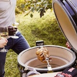 thumbnail of Barbecue à charbon de bois Kamado Céramique Gris - 2 zones de cuisson Grill & Fumoir Ø56cm - Barbecue mobile + 2 tablettes INTEC