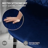 thumbnail of Esszimmerstühle 4er Set, Dunkelblau, Küchenstuhl mit Samtbezug, Wohnzimmerstuhl mit Rückenlehne, Polsterstuhl mit Metallbeinen, Ergonomischer Stuhl