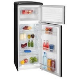 thumbnail of Exquisit Retro Kühl-Gefrierkombination RKGC270-45-H-160E mattschwarz, 206 l Fassungsvermögen