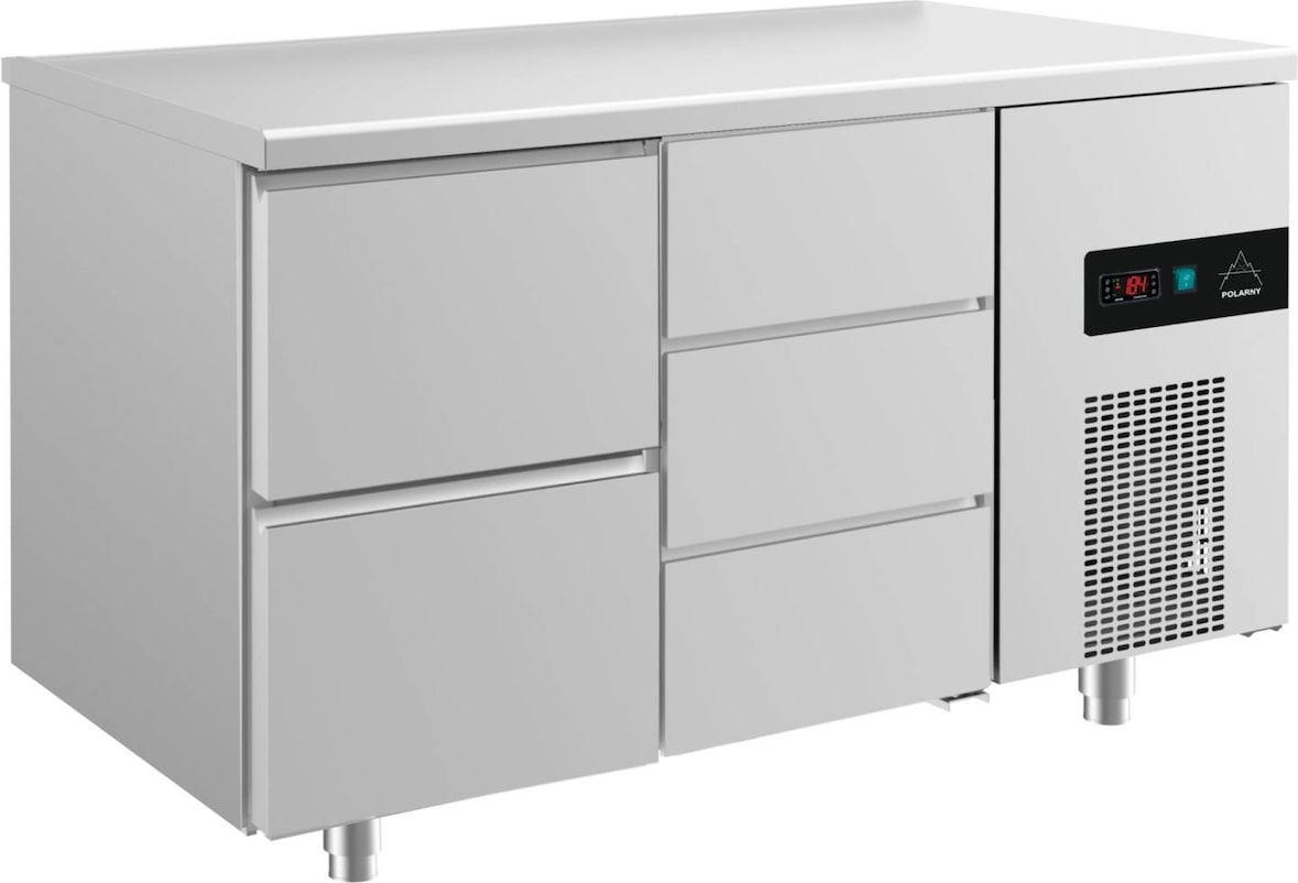 A&S Kühltisch -2 bis +8°C 1400x700x850mm mit 1x zwei Schubladen und 1x drei Schubladen