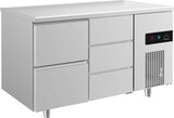 thumbnail of A&S Kühltisch -2 bis +8°C 1400x700x850mm mit 1x zwei Schubladen und 1x drei Schubladen