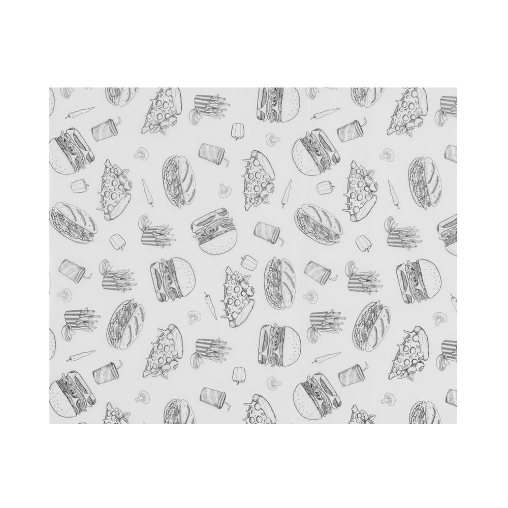 HENDI Vetbestendig papier, Illustratie fast-food patroon, 500 st., 200x250mm