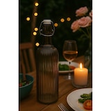 thumbnail of Glas-Bügelverschlussflasche mit Rillen – Matt Schwarz