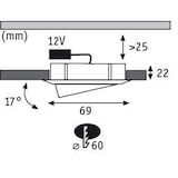 thumbnail of Paulmann Encastrés meubles Micro Line Swivel  orientable rond 69mm max. 20W  12V gradable  Acier brossé 98474