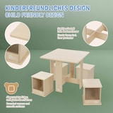 thumbnail of Joyz Kindersitzgruppe 5-teilig mit 1 Tisch & 4 Hockern, Kindermöbel Set aus Holz, Hocker mit Stauraum, Kindertisch Schreibtisch Maltisch für