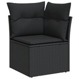 thumbnail of VidaXL 7-teiliges Garten-Sofa-Set mit Kissen, schwarzes Poly-Rattan