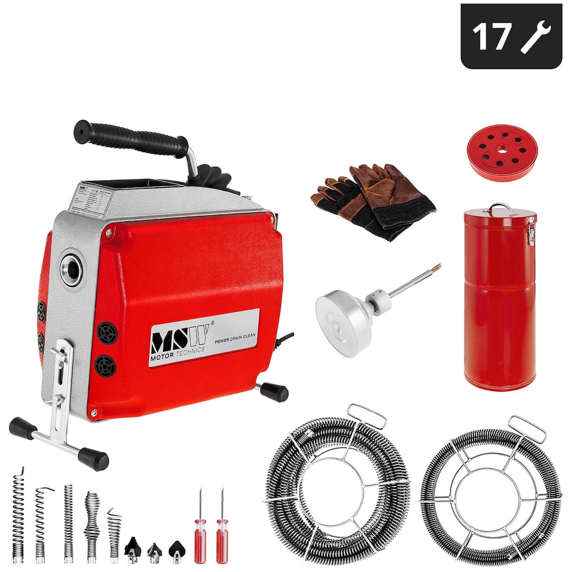 MSW - MSW Furet Electrique MSW-POWER DRAIN CLEAN 2.3E (570W, vitesse de rotation 400 t/min, Ø spirale 9-22mm, pour canalisations