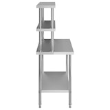 thumbnail of Tavolo da lavoro da cucina con ripiano 120x60x150 cm Acciaio inox
