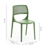 thumbnail of Set de 4 sillas de resina con fibra de vidrio, diseño clásico, apilables para exterior, jardín, bar, restaurante o cocina – Erika – Tórtola