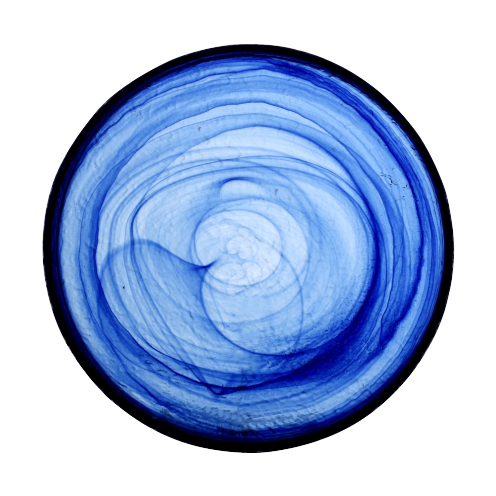 Avet juego 6 platos  azules vidrio redondo diámetro 24 cm dk343324k-blue