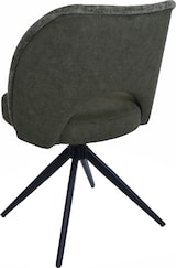 thumbnail of 2er-Set Esszimmerstuhl HWC-N72, Polster-Küchenstuhl, drehbar Auto-Return, Stoff/Textil (420g/m²) Öko-Tex ~ grün