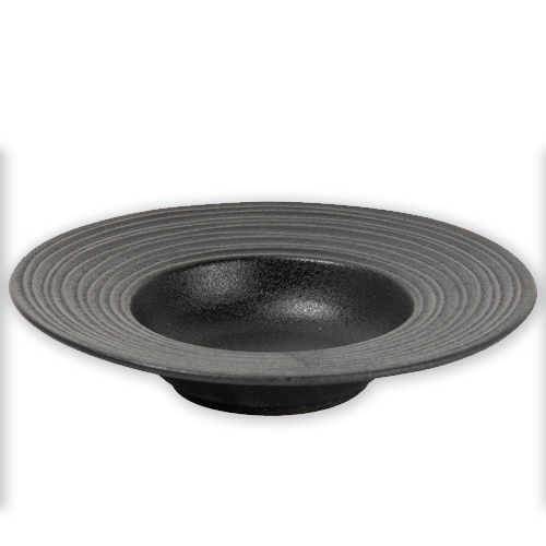 Assiette Pasta Noire Collection Minérale Noir D. 24 cm x 8 Mondo Deco