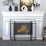 thumbnail of HOMCOM Frente de Lareira Dobrável Frente para Lareira com 3 Painéis com Dobradiças e Estrutura de Metal Decorativa 126x3x80cm Preto