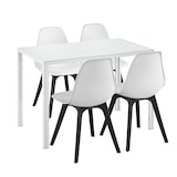 thumbnail of Helloshop26 - Conjunto de mesa e 4 cadeiras mesa de jantar com 4 cadeiras metal madeira plástico 105 cm x 60 cm x 75 cm vidro 03_0006940