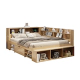 thumbnail of Kinderbett 140x200 cm mit Stauraum und Lattenrost – multifunktionales Design in Naturholz für ordentliches Kinderzimmer