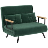thumbnail of HOMCOM sofá cama de 2 plazas sofá cama plegable con respaldo ajustable de 5 niveles y almohadas acolchadas para oficina dormitorio 102x73x81 cm verde