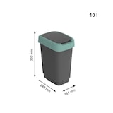 thumbnail of PROREGAL Klassischer Abfalleimer für Innenbereich | 10 Liter, HxBxT 33x18x24,8cm | Kunststoff | Schwarz-Grün