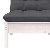 thumbnail of vidaXL Garten-Mittelsofa mit Kissen Weiß Massivholz Kiefer