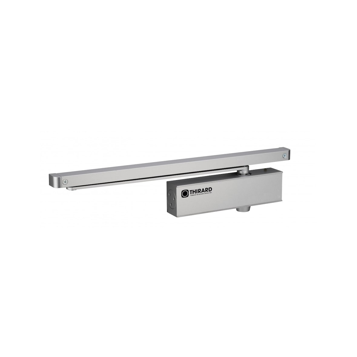 Ferme-porte hydraulique design réversible argent avec bras coulisse antivandalisme force 3