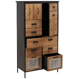 thumbnail of Apothekerkommode HWC-O80, Schrank Highboard Schubladen, Vintage Shabby-Look 136x73x35cm, natur