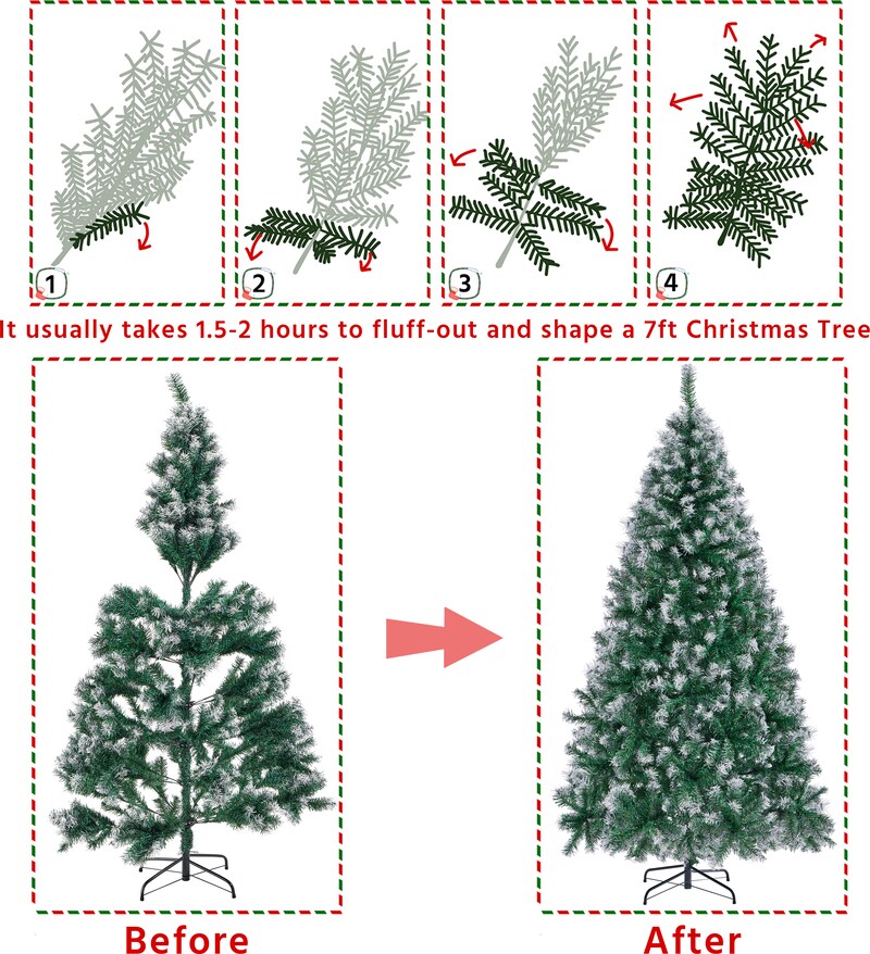 Ein Bild, das zeigt, wie man einen Weihnachtsbaum aufbaut.