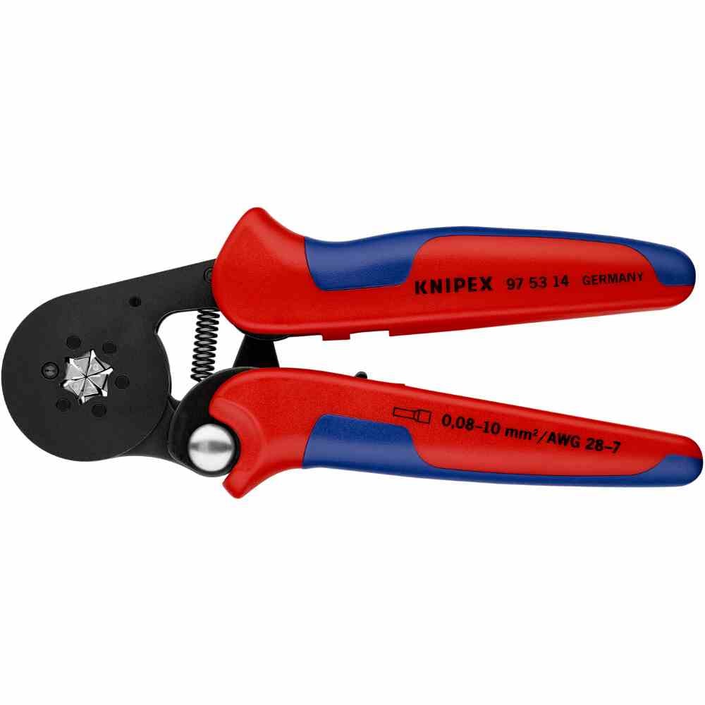 KNIPEX krimptang, mechanisch, adereindhulzen, 0,08-10mm², inkeping, zeskantig