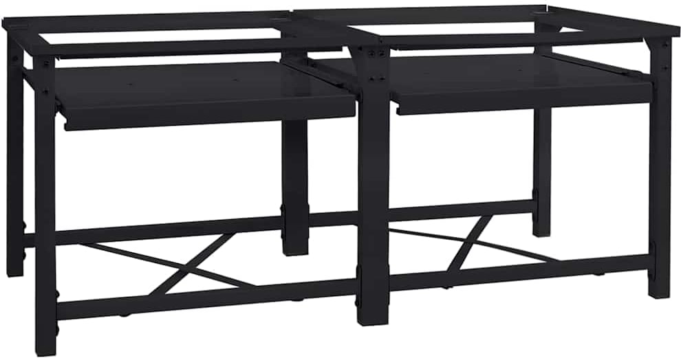 vidaXL Waschmaschinen-Podest 2 Stk. Schwarz 120 x 56 x 52 cm Stahl