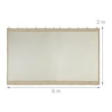 thumbnail of Relaxdays Moskitonetz für 3 x 3 m Pavillon, 2 Seitenteile, mit Reißverschluss & Klettband, 12 m XL Mückennetz, beige